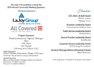 Area Agency on Aging 1-B Annual Community Meeting Sponsors