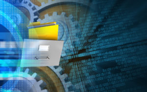 illustration of file folder and data
