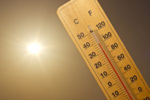 Thermometer reaching upwards of 90 degree Farenheit