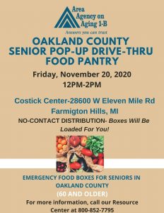 Food Distribution Event Oakland County Flyer
