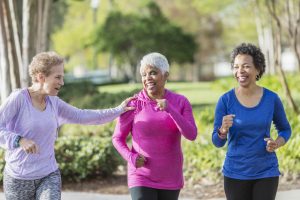 Senior woman exercising together