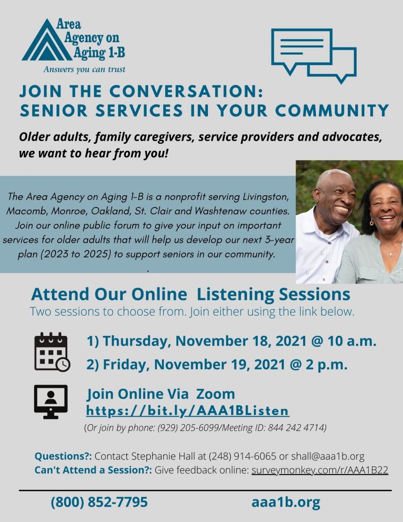 Flyer for AgeWays Community Listening Session
