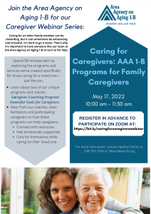 Caring for Caregivers Webinar Flyer