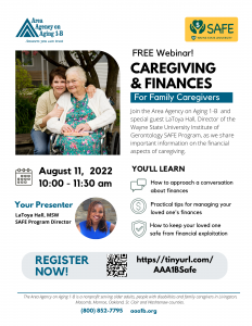 Area Agency on Aging 1B Caregiving & Finances Webinar